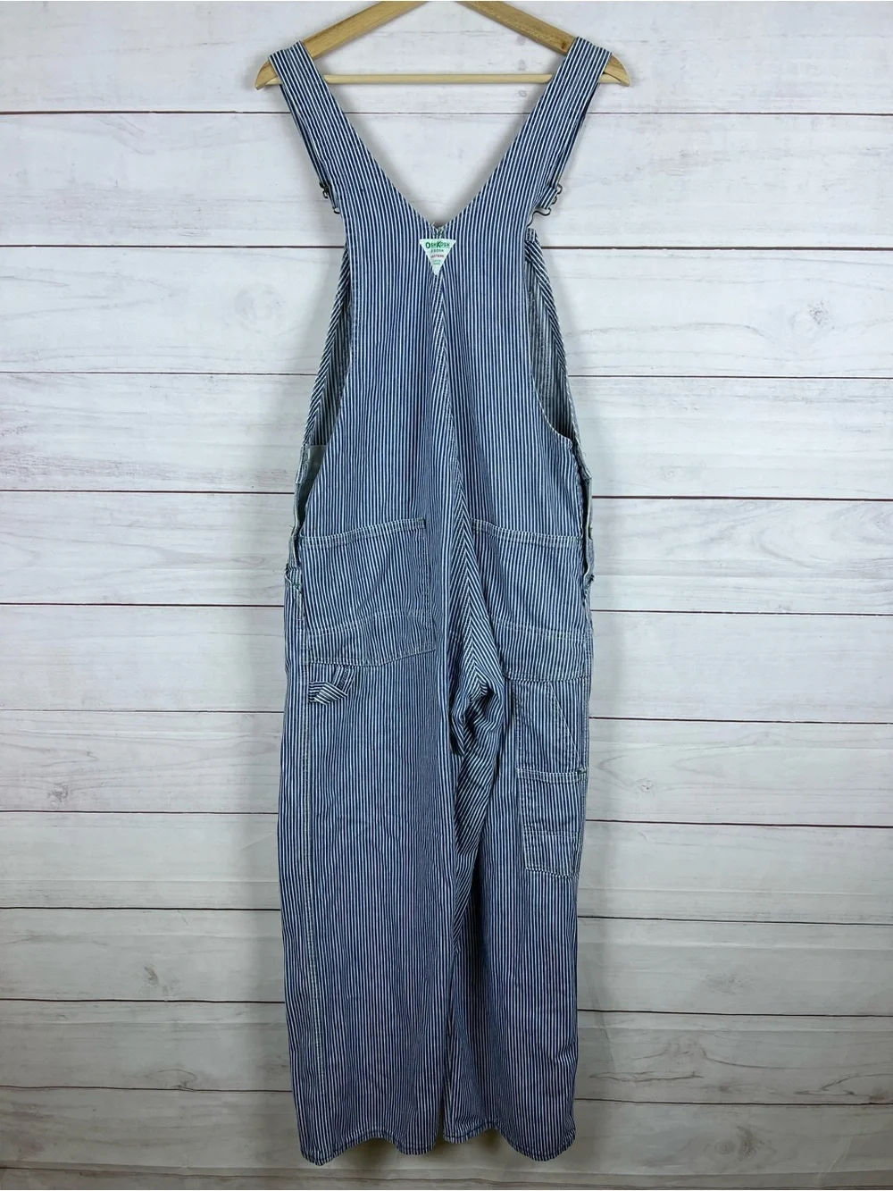 Vintage Osh Kosh B'Gosh Overalls 34x29 Union Made Sanforized Hickory Vestbak USA